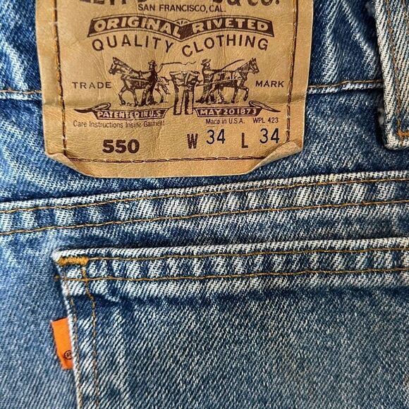 Levi’s Men’s Orange Tab Vintage 90’s Straight Leg Jeans size 34x34 - Picture 8 of 12